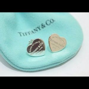 Tiffany & Co silver heart stud earrings